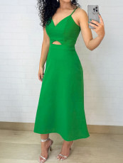 V Neck Hollow Out Sling Maxi Dress GYLY-10689