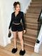 Hooded Long Sleeve Two Piece Shorts Set MEM-88716