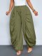 Solid Color Ruched Ice Silk Lantern Pants GQLK-6696
