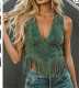 Suede Sleeveless Tassel Tank Tops GXBQ-H27 
