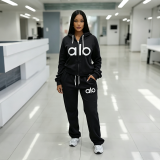 VIP1 Letter Print Long Sleeve Two Piece Pants Set QKYF-71657