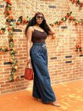 Plus Size Loose Pleated Wide Leg Jeans GYLN-6390