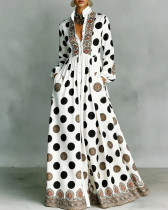 Plus Size Patterned Printed Long Dress GQLK-KG6697