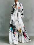 Plus Size Patterned Printed Long Dress GQLK-KG6697