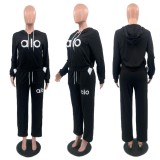 VIP1 Letter Print Long Sleeve Two Piece Pants Set QKYF-71657