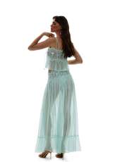 Chiffon Lace Splicing Tie Up Two Piece Skirts Set GKYS-3053-01