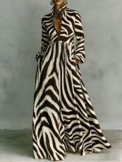 Plus Size Patterned Printed Long Dress GQLK-KG6697