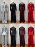 Mesh Patchwork Long Sleeve Jumpsuit GMYU-9262