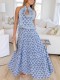 Off Shoulder Backless Print Two Piece Skirts Set GXBQ-FK190101