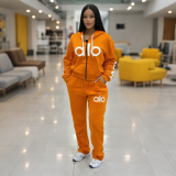 VIP1 Letter Print Long Sleeve Two Piece Pants Set QKYF-71657