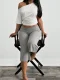 Solid Color T Shirt Loose Seventh Pants Suit GHYX-TXY5412