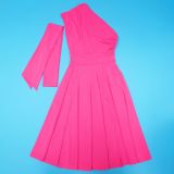 Slash Shoulder Sleeveless Solid Midi Dress YF-11061