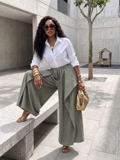 Solid Color Loose Wide Leg Pants GHYX-TXY5504