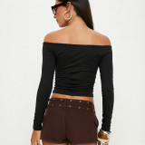One Shoulder Long Sleeve Knits Top GSBW-J26TP352