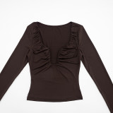 U Neck Long Sleeve Top GSBW-J26TP343