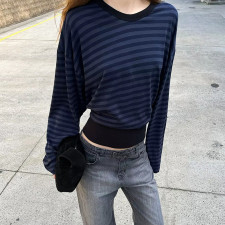 Stripe Long Sleeve Tops GSBW-C26TP307
