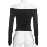 One Shoulder Long Sleeve Knits Top GSBW-J26TP352