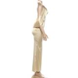 Sexy Backless Irregular Maxi Dress GYME-K6D14870A