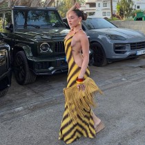 Sexy Halterneck Backless Print Maxi Dress GYME-K6D15511A
