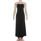 Solid Color Backless Maxi Dress GYME-K6D14269A