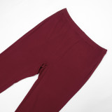 Solid Color Long Sleeve Top Pants Suit MXBF-J26ST374