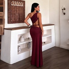 Sleeveless Slash Shoulder Sexy Maxi Dress GYME-K6D12972A