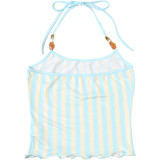 Halterneck Beading Stripe Tank Top GYME-K6B10711A