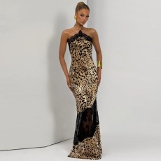 Sleeveless Patchwork Mesh Maxi Dress GYME-K6D15666A