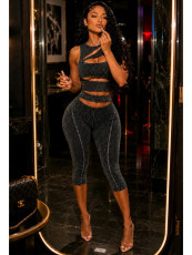 Hollow Out Sleeveless Seventh Jumpsuit CH-26083