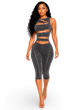 Hollow Out Sleeveless Seventh Jumpsuit CH-26083