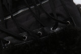 Fur-patchwork Skinny Zipper Vest GZJQ-K6B15282A