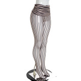 Mesh Print See Through Casual Pant MXBF-Y26PT319