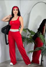 VIP1 Letter Print Sleeveless Sport Pants Suit(With Hairband) GYSF-6390