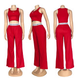 VIP1 Letter Print Sleeveless Sport Pants Suit(With Hairband) GYSF-6390