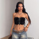 Fur-patchwork Skinny Zipper Vest GZJQ-K6B15282A