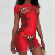 See Through Print Short Sleeve Mini Dress XEF-K6D15964A