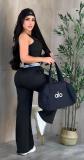 VIP1 Letter Print Sleeveless Sport Pants Suit(With Hairband) GYSF-6390
