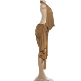 Sleeveless Halterneck Backless Mini Dress GZJQ-K6D15833A