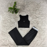 VIP1 Letter Print Sleeveless Sport Pants Suit(With Hairband) GYSF-6390