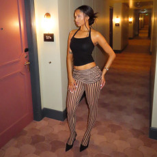 Mesh Print See Through Casual Pant MXBF-Y26PT319