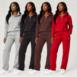 VIP1 Print Long Sleeve Sport Two Piece Pants Set QKYF-71658
