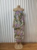 Sexy Print Off Shoulder Maxi Dress GADE-11339