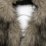 Fur Neck Backless Ruched Mini Dress GDSF-C26DS281