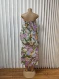Sexy Print Off Shoulder Maxi Dress GADE-11339