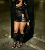 See Through Mesh Bodycon Dress GFCF-1566