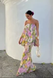 Sexy Print Off Shoulder Maxi Dress GADE-11339