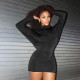Solid Color Long Sleeve Backless Mini Dress GSZM-Q26DS179
