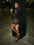 See Through Mesh Bodycon Dress GFCF-1566