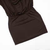 Casual Long Sleeve Ruched Mini Dress GSZM-C26DS337