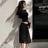 Polka Dot Print Mesh Two Piece Skirt Set LJSF-S6722125X